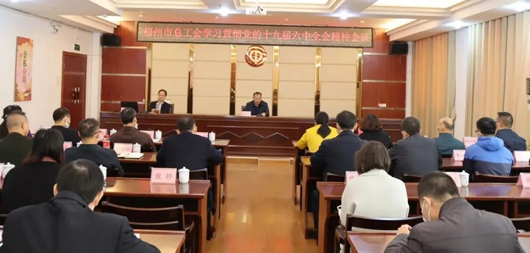 梧州市總工會深入學習黨的十九屆六中全會精神