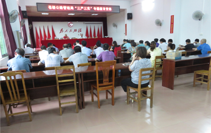 蒼梧公路管理局召開(kāi)“三嚴(yán)三實(shí)”專題教育黨課